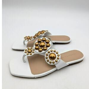 Veronica Beard Minari Beaded Circle Thong Sandals Women's Size US6M EU37